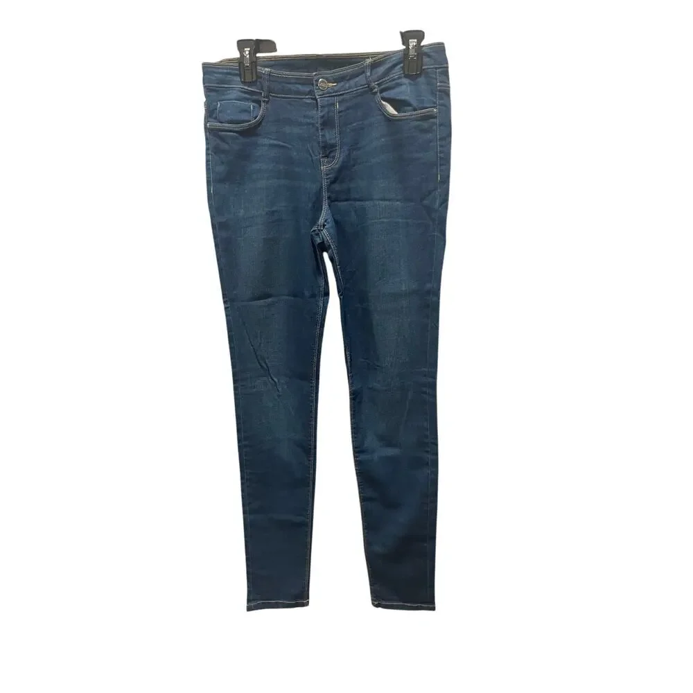 Zara women's blue skinny jeans size 8 Mid rise skinny stretch denim TRF denim